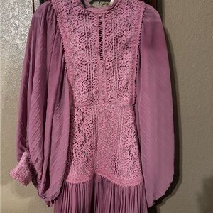 Elegant Pink Lace Dress